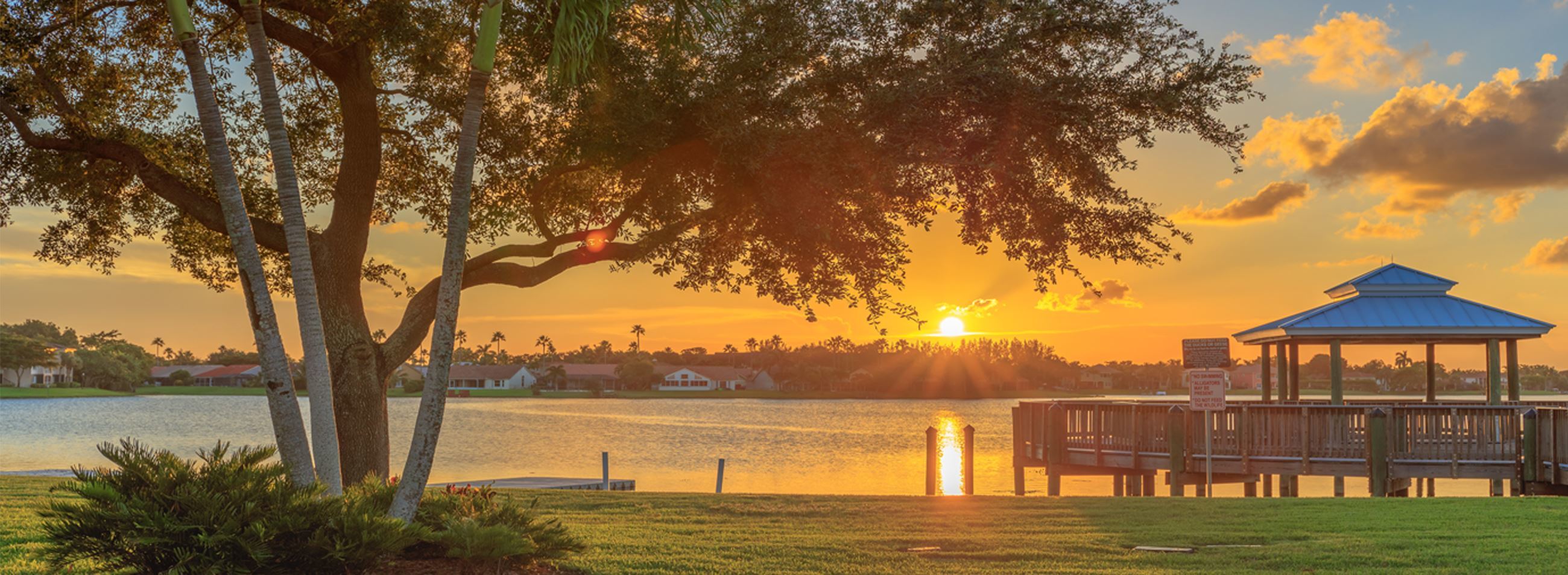 sunset over a lake in Wellington, FL